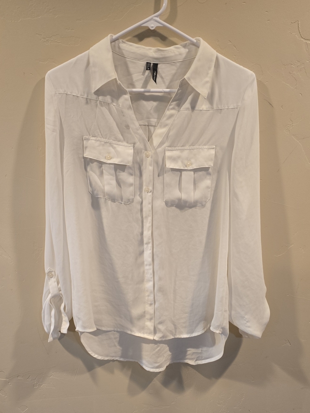 Maurices lightweight White Button-Down Pocket Shirt